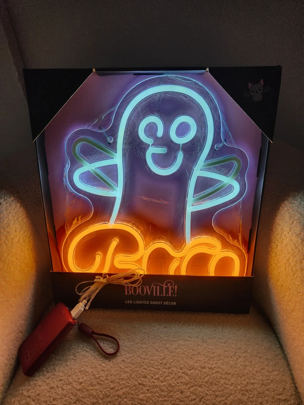 Booville Animated LED Lighted Waving Ghost Boo Décor